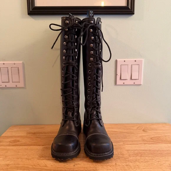 Fluevog Jessamy Knee-High Lace-Up Boots Size 6.5 - Picture 3 of 15